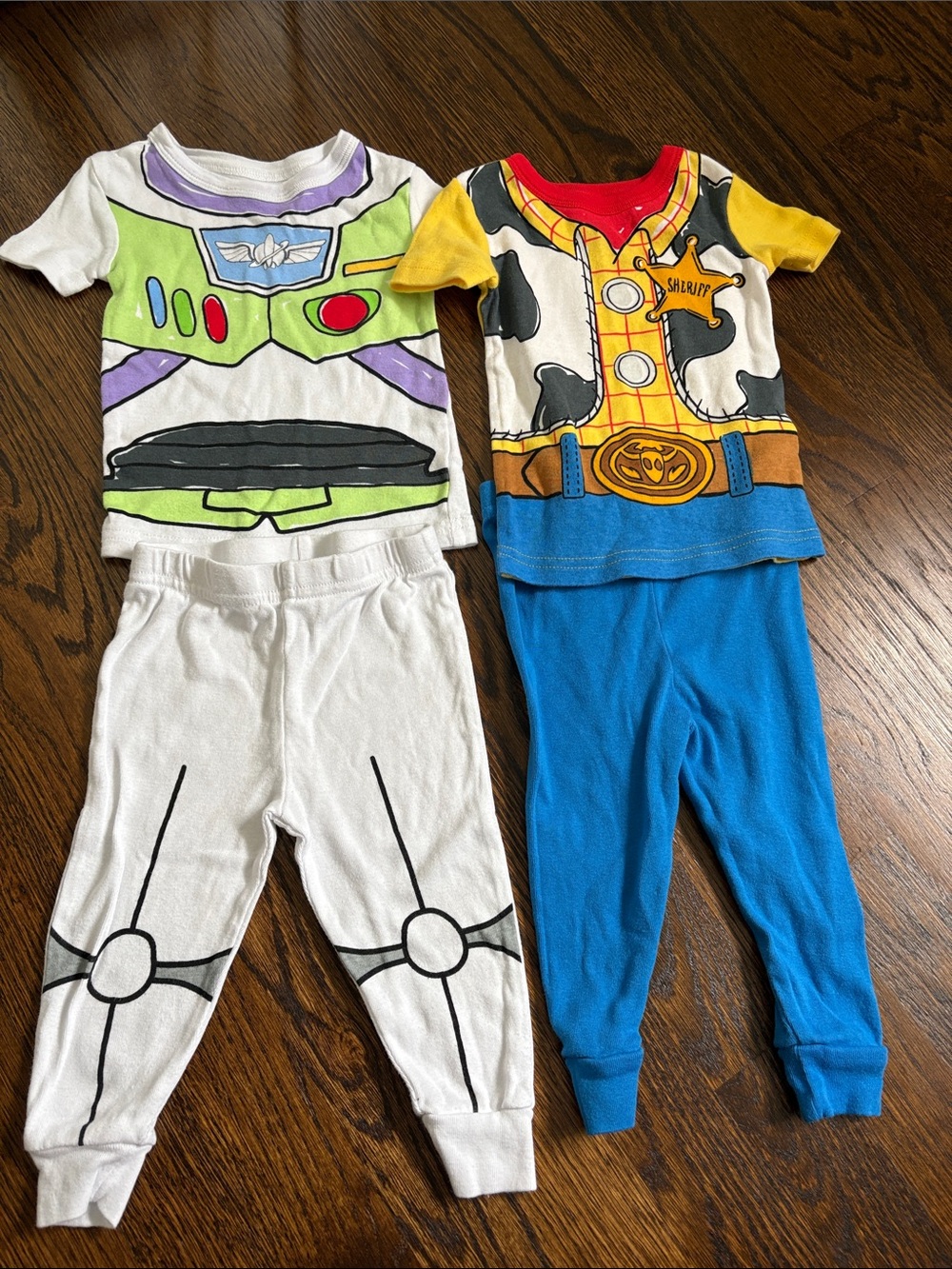 Disney Kids Pajama Set - White, Green, Blue, Yellow, Red